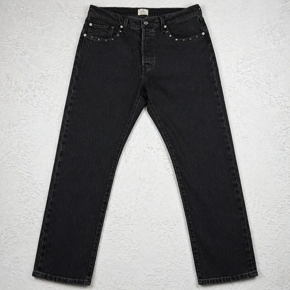 Levi's 501 Original Studded Jeans Black Y2K Alt Punk Grunge Straight Leg W31 L30